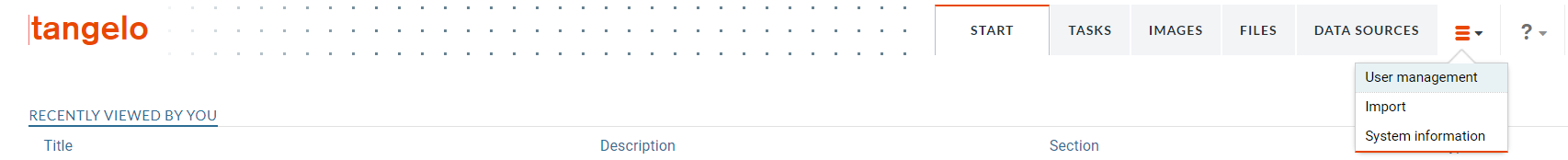 User management menu