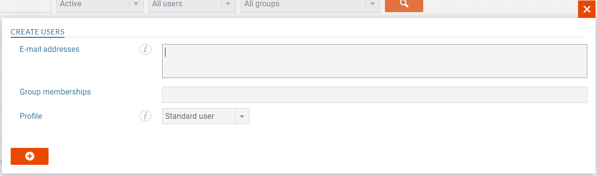 Add user popup