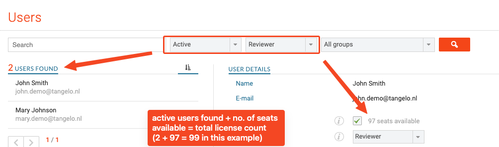 Reviewer license count