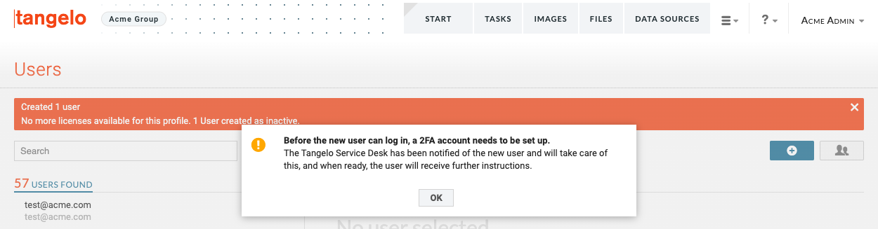 No seats available notification