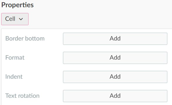 Cell and row formatting