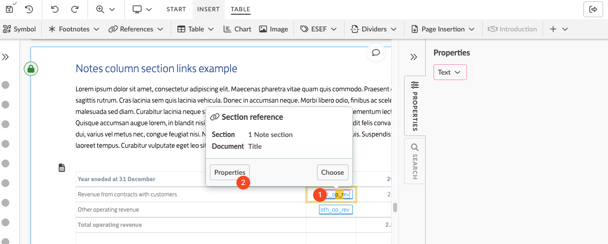 Click label and choose Properties
