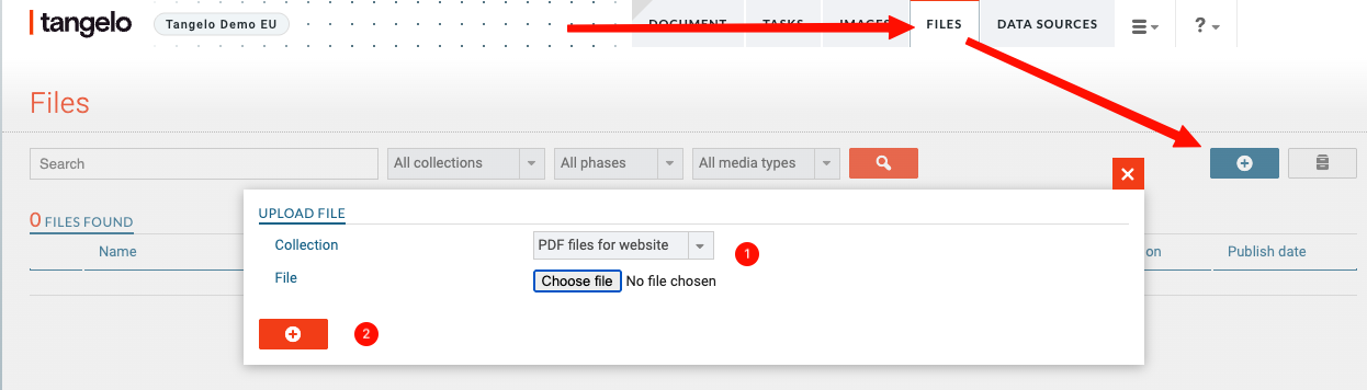 Upload PDF to Files collection