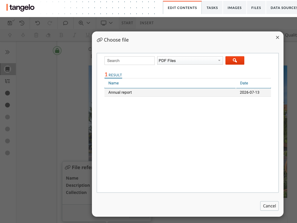 Link PDF file to Report PDF item