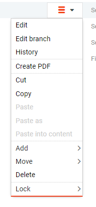 Extra options for a section